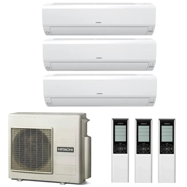 Мульти сплит система на 3 комнаты, Hitachi RAM-53NP3E / RAK-25RPE - 3 шт.