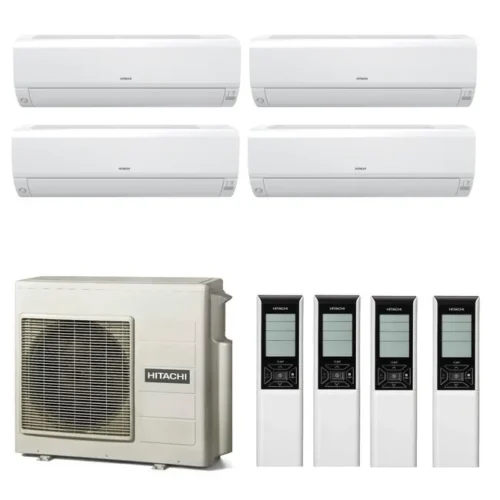Мульти сплит система на 4 комнаты, Hitachi RAM-70NP4E / RAK-18RPE - 4 шт.