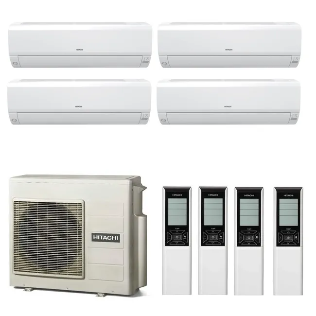 Мульти сплит система на 4 комнаты, Hitachi RAM-70NP4E / RAK-18RPE - 4 шт.