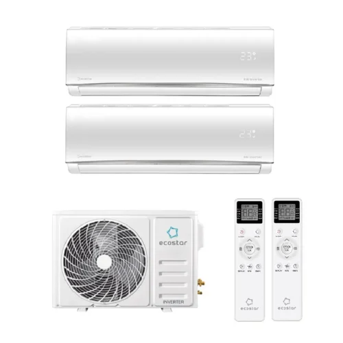Мульти-сплит комплект на 2 комнаты, EcoStar KVS-2FM14ST/OUT / KVS-IMR09ST/IN - 2 шт.