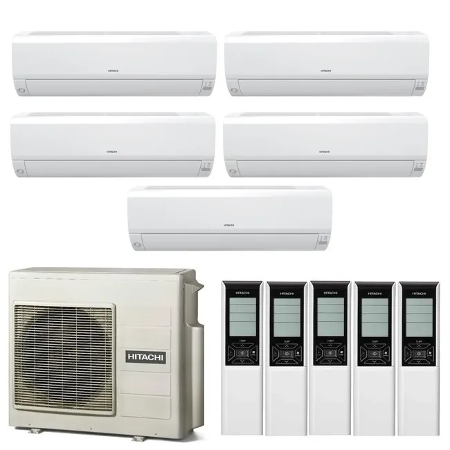 Мульти сплит система на 5 комнаты, Hitachi RAM-110NP5E / RAK-25RPE - 5 шт.