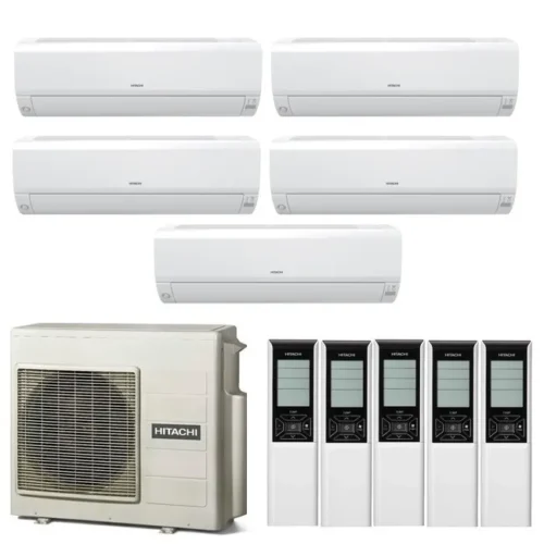 Мульти сплит система на 5 комнаты, Hitachi RAM-90NP5E / RAK-18RPE - 5 шт.