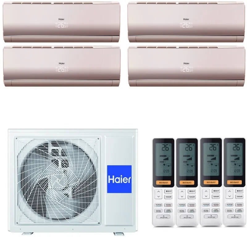 Мульти сплит система на 4 комнаты Haier 4U85S2SR5FA / AS25S2SF4FA-G - 4шт.
Комплект Flexis Gold