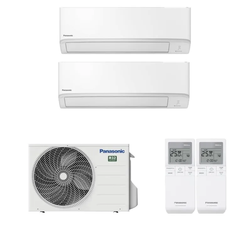 Мульти сплит система на 2 комнаты, Panasonic CU-2E15PBD / CS-TZ20WKEW - 2 шт.