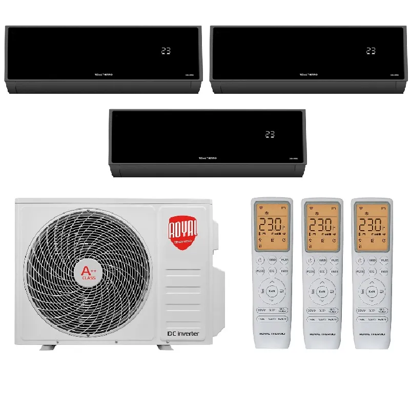 Мульти сплит система на 3 комнаты, Royal Thermo RTFMO/out-27HN8 / RTFMI/in-09HN8/black - 3 шт.