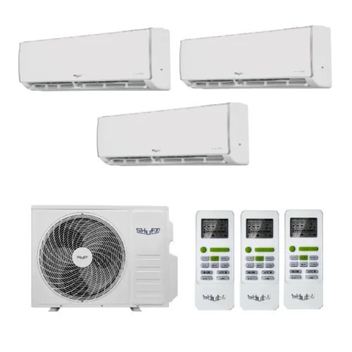 Мульти сплит система на 3 комнаты, Shuft SFMO/I-27 FMI-3/N8/Out / SFMS/I-09 HB FMI/N8/In/white - 3 шт.